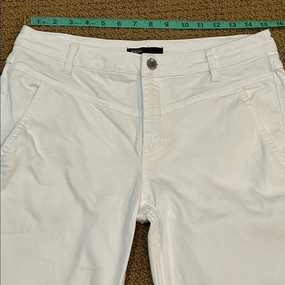 Maje Poesie High Rise Slim Tapered Leg White Jeans size 30